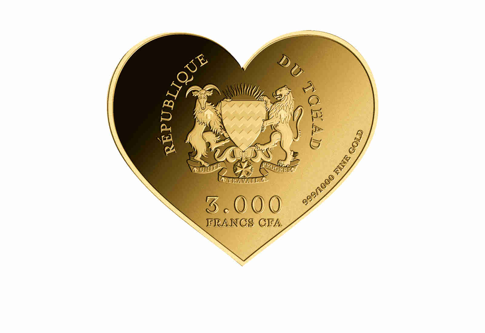 Goldmünze Motiv "Je t'aime" 999/1000 Gold Geschenk