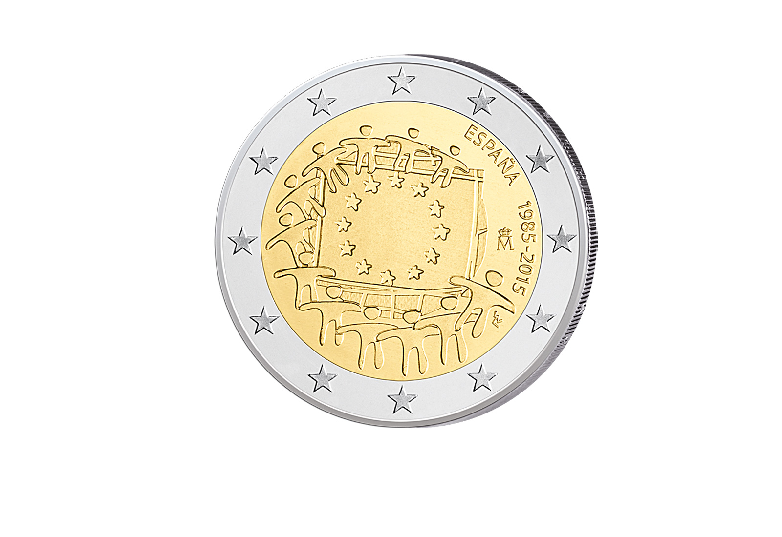 2 Euro 2015 Spanien 30 Jahre Europaflagge