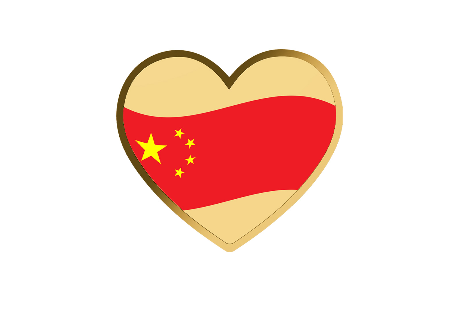 Goldmünze Motiv "Ein Herz für China" 999/1000 Gold im Geschenketui