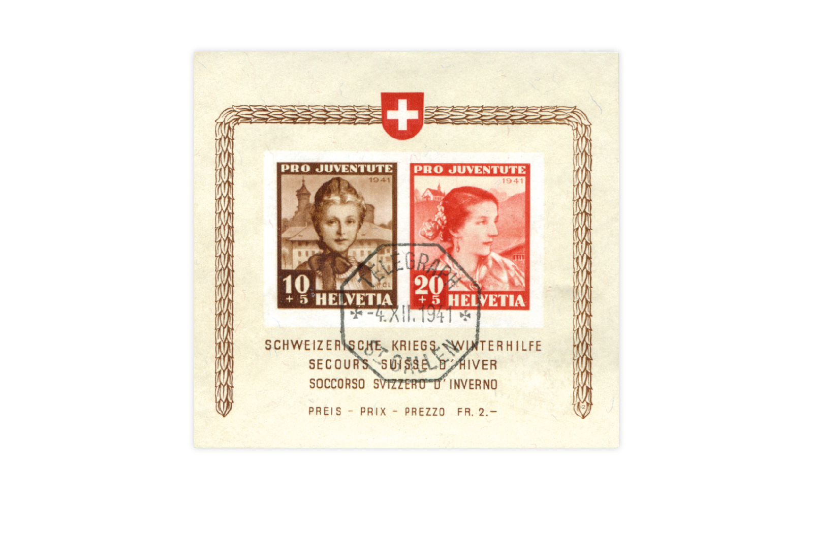 Briefmarken Schweiz Pro Juventute 1941 Michel-Nr. Block 6 gestempelt