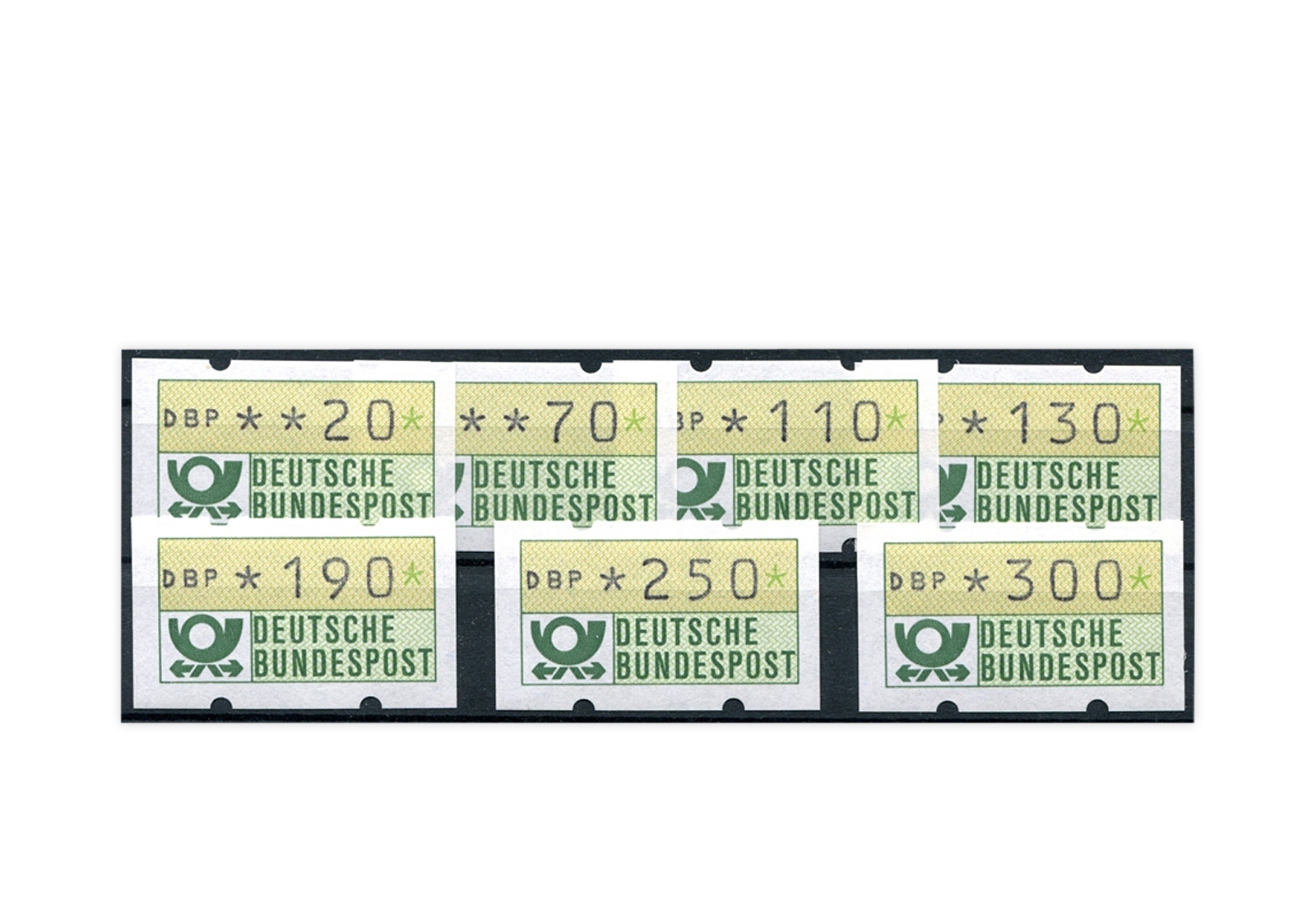 BRD ATM 1.1.VS 2 postfrisch mit Zählnummern 7 Werte