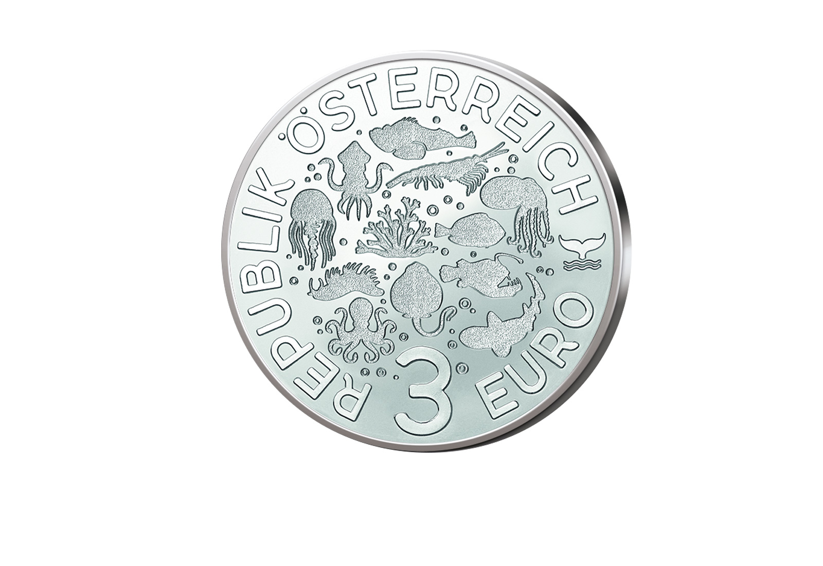3 Euro 2024 Österreich Blauer Zwergtintenfisch bfr.