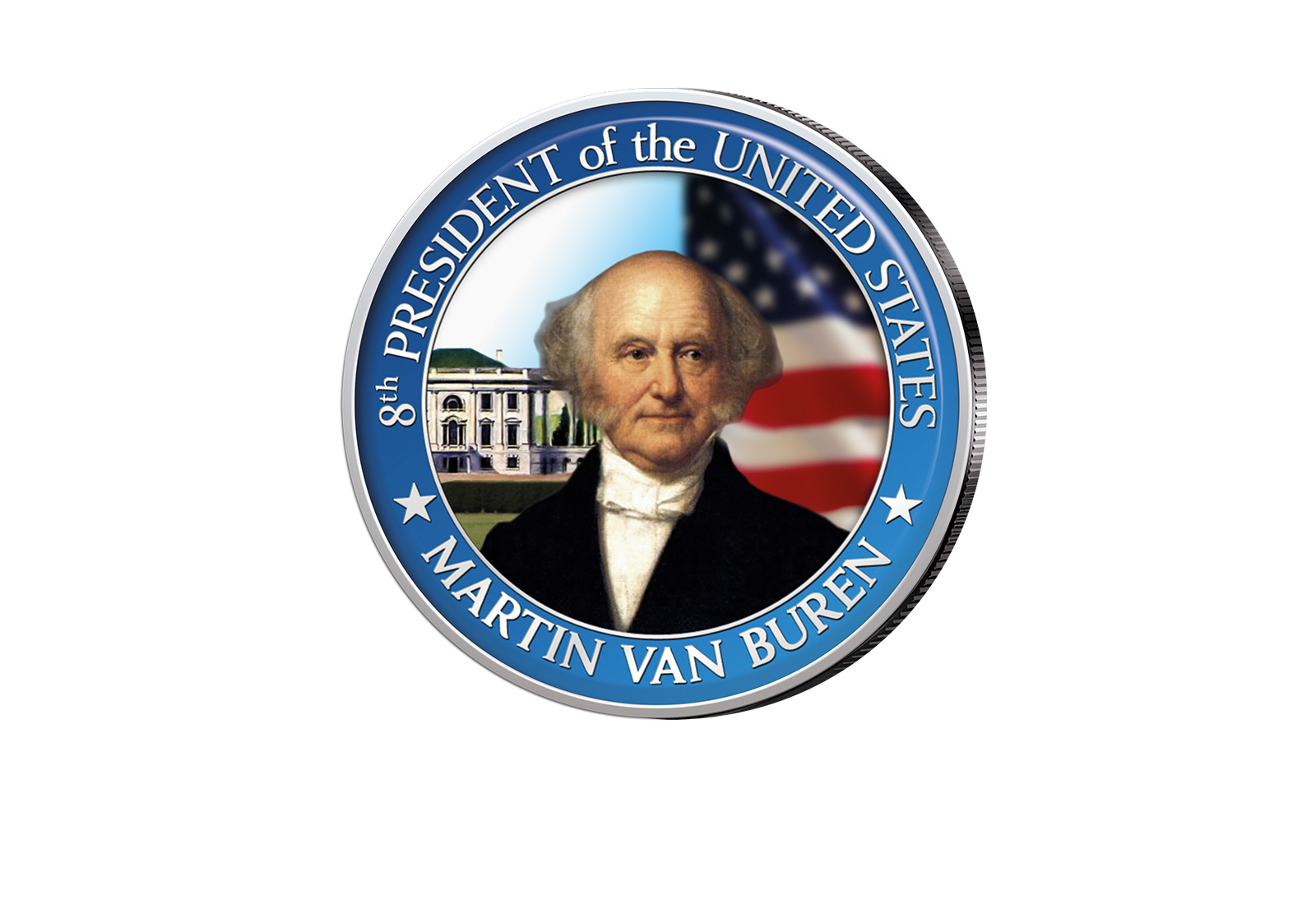 ½ Kennedy-Dollar USA mit Farbapplikation Martin van Buren Serie: Presidents of the US