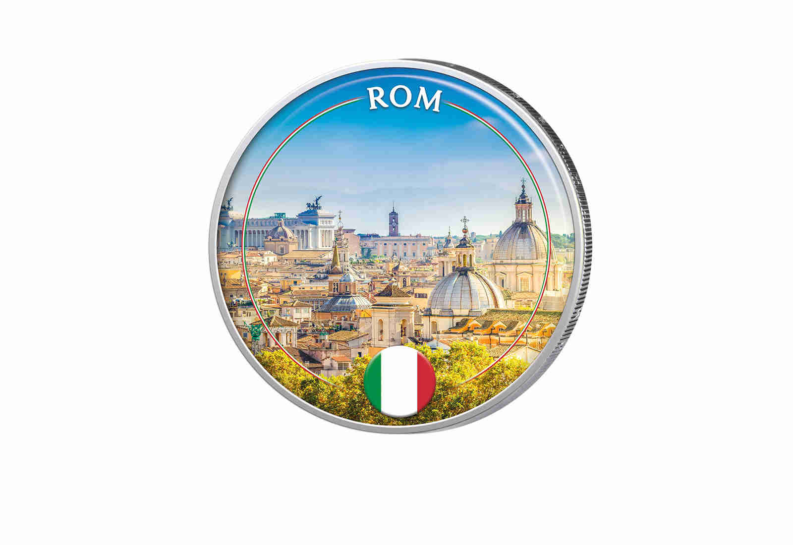 2 Euro mit Farbapplikation Rom - Italien