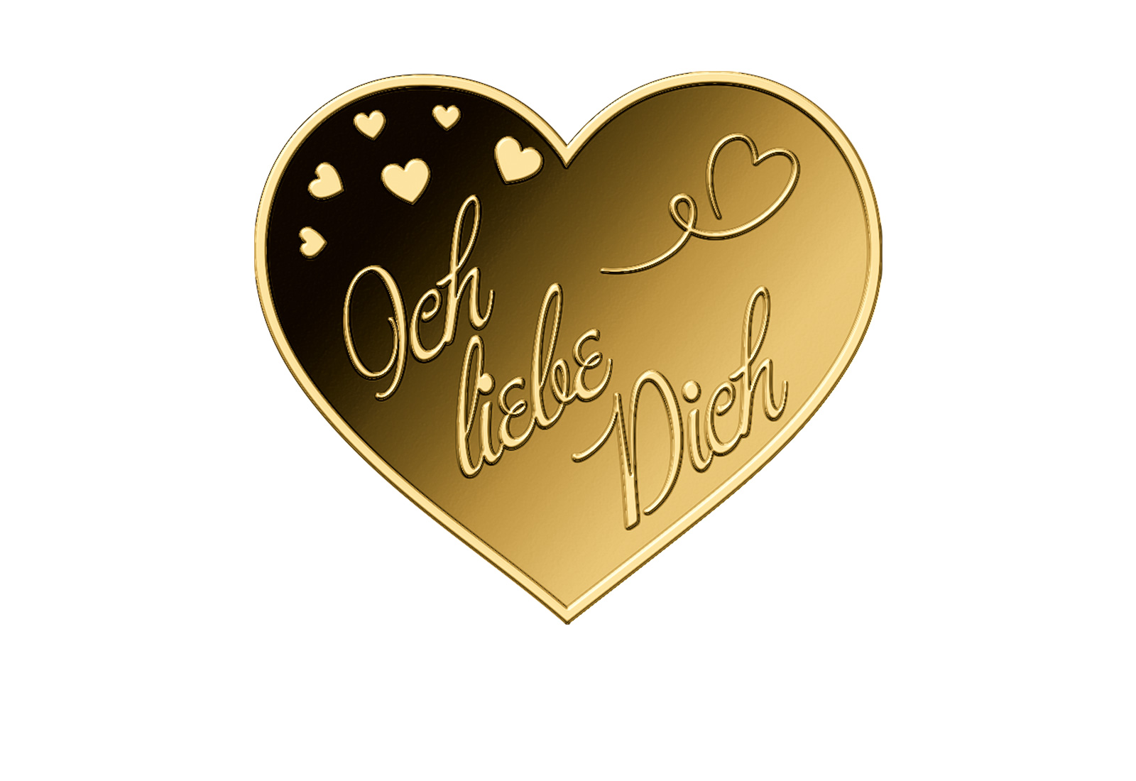 Goldmünze Motiv "Ich liebe Dich" 999/1000 Gold Geschenk
