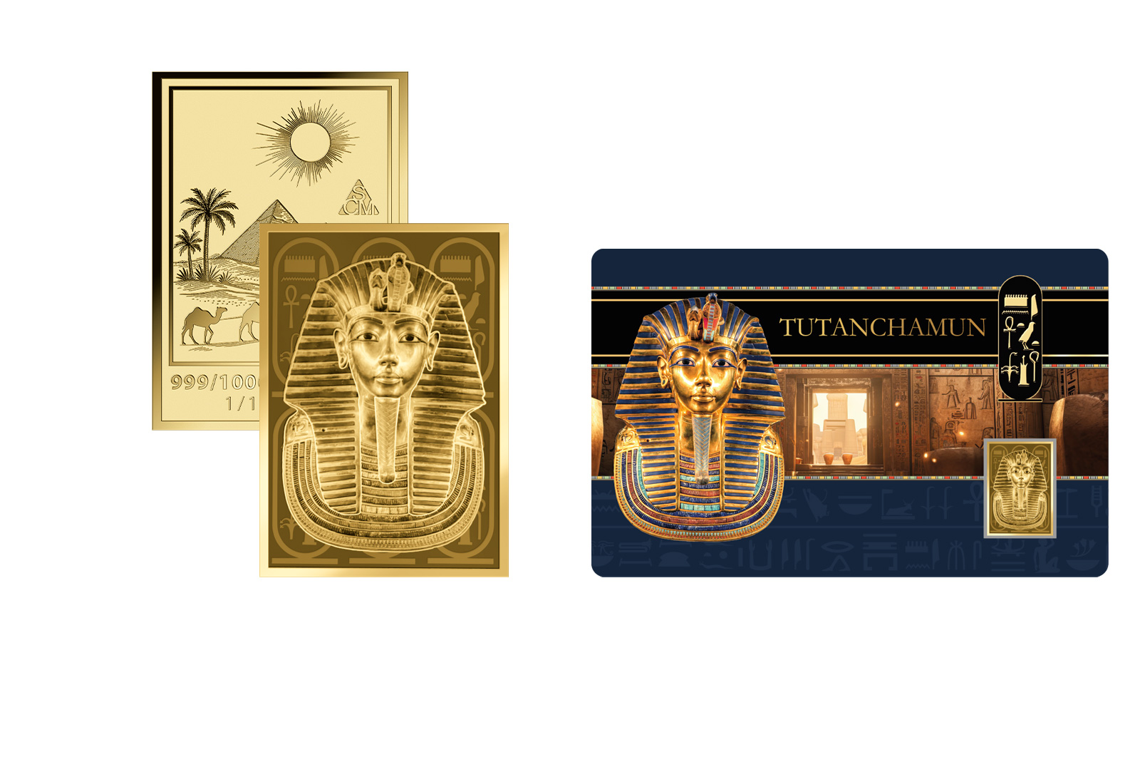Goldcard Motiv "Tutanchamun" mit 999/1000 Goldausgabe
