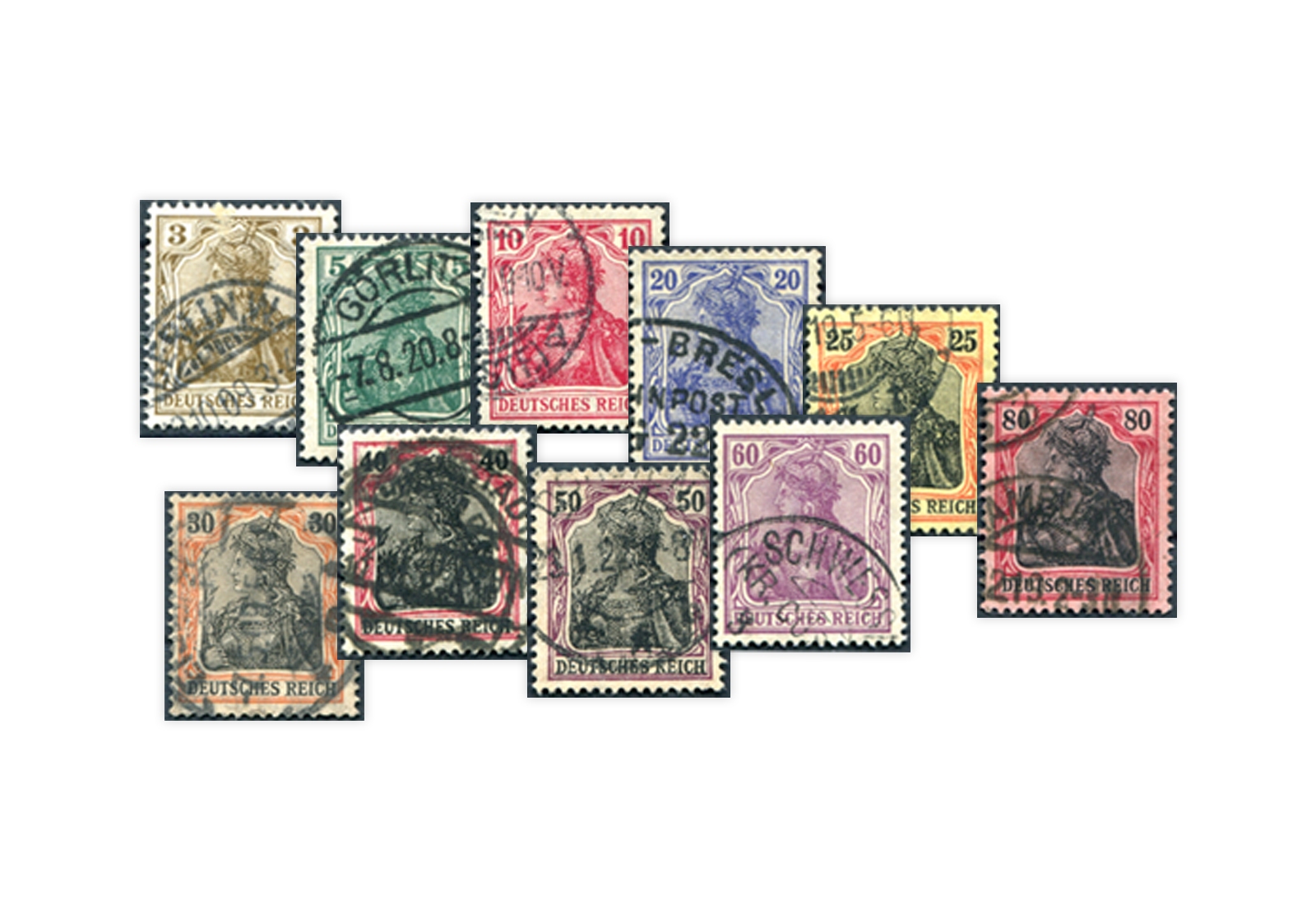 Deutsches Reich Michel-Nr. 84/93 II gestempelt