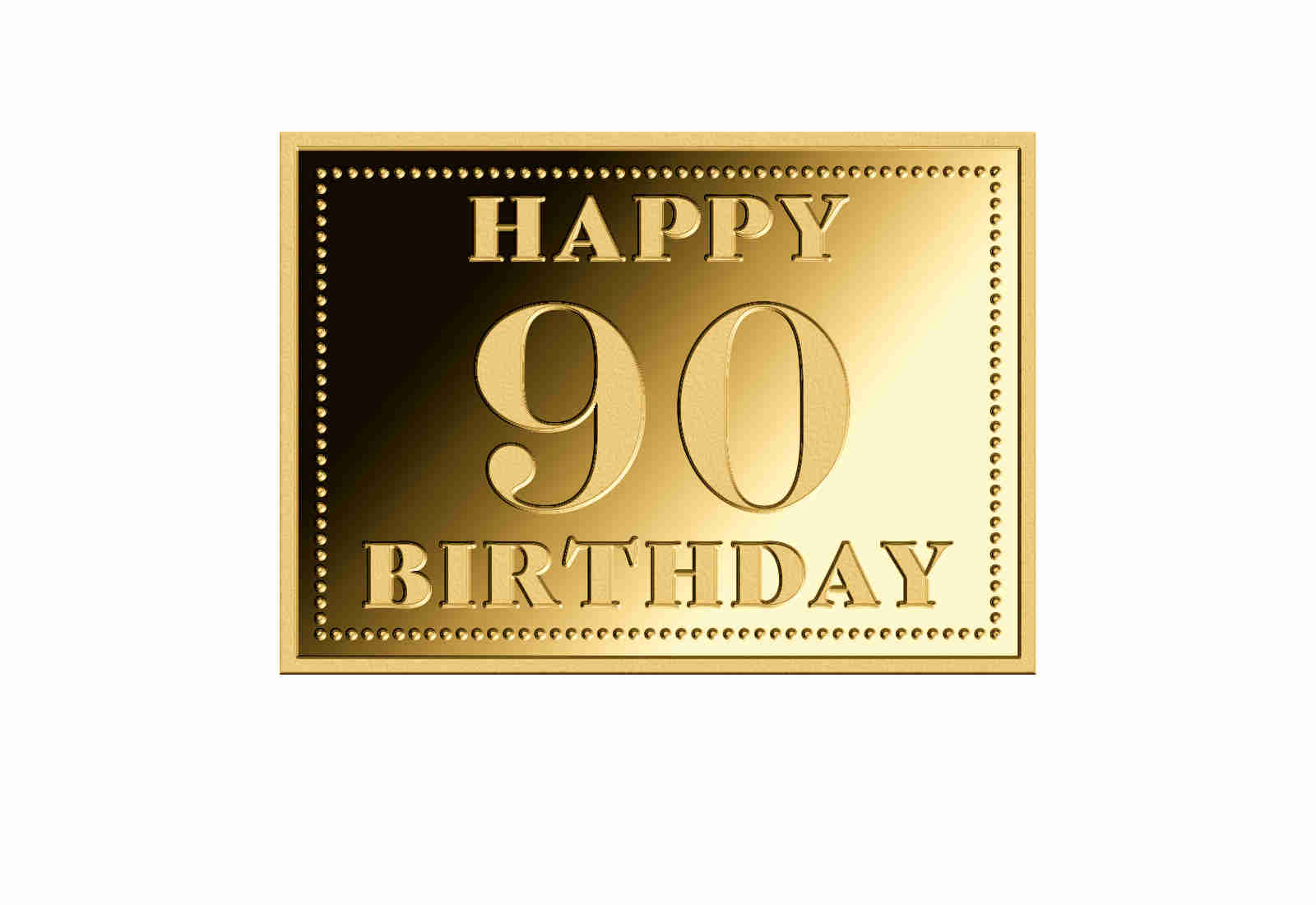 Goldmünze Motiv "Happy 90 Birthday" 999/1000 Gold im Geschenketui