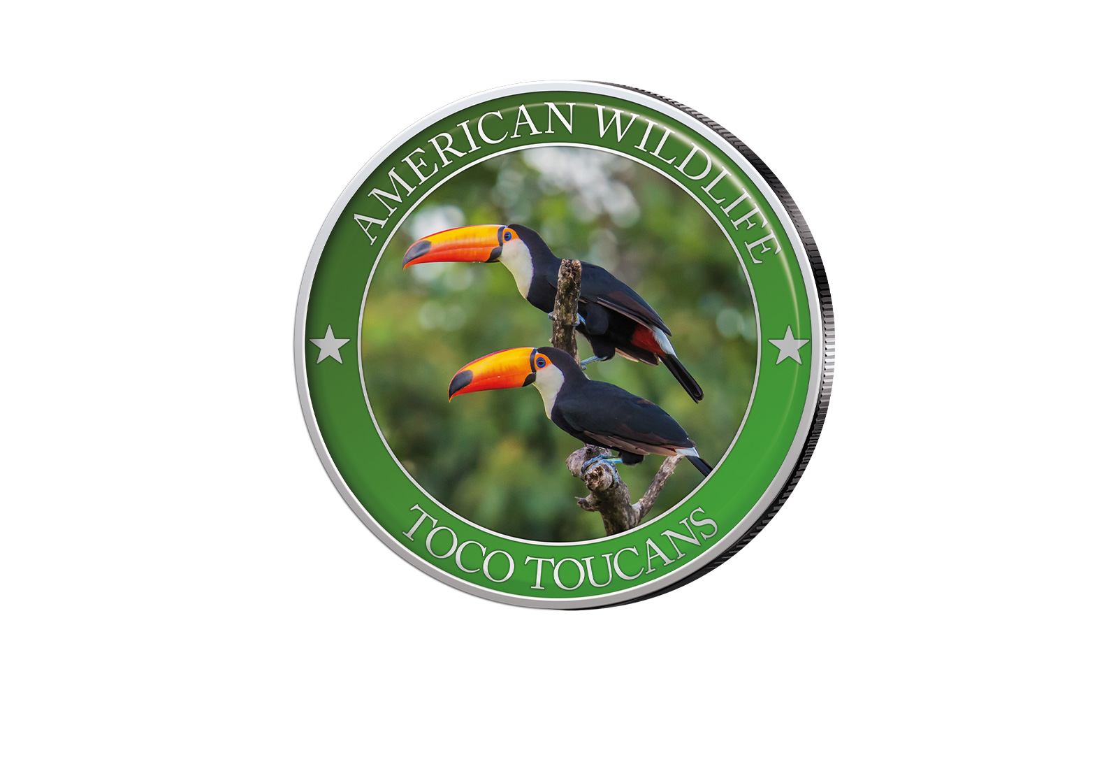 1/2 Dollar USA Toco Toucan Serie American Wildlife mit Farbapplikation