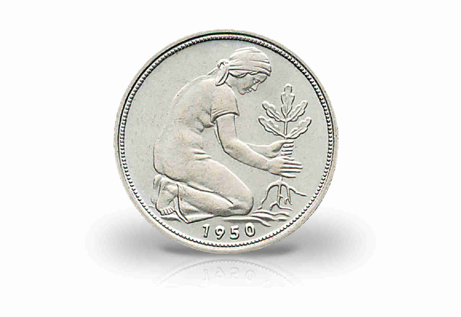 50 Pfennig 1950 BRD Bank Deutscher Länder Prägestätte G Jaeger-Nr. 379