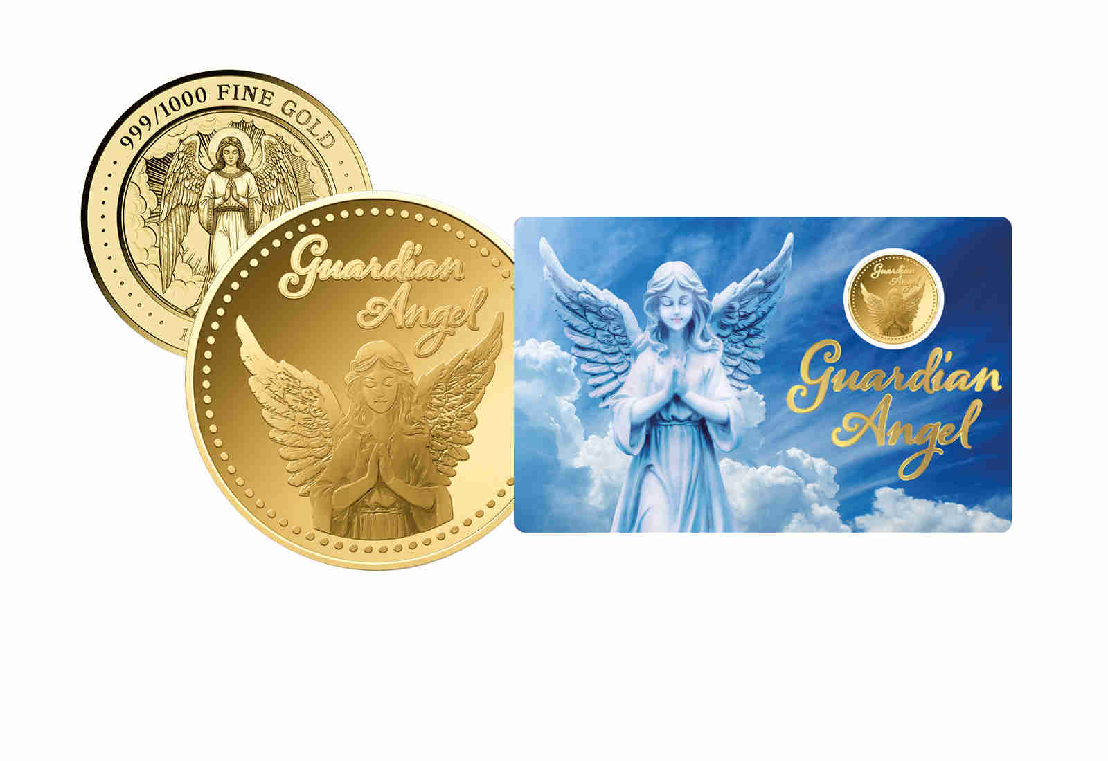 Goldcard Motiv "Schutzengel" mit 999/1000 Goldausgabe