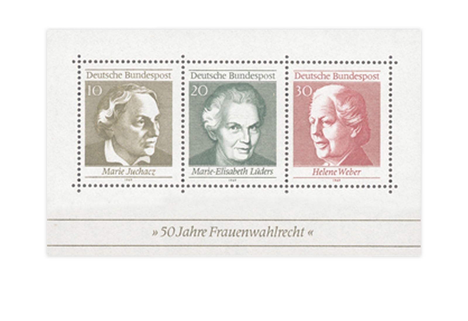 Briefmarken BRD 50 Jahre Frauenwahlrecht 1969 Block 5 postfrisch
