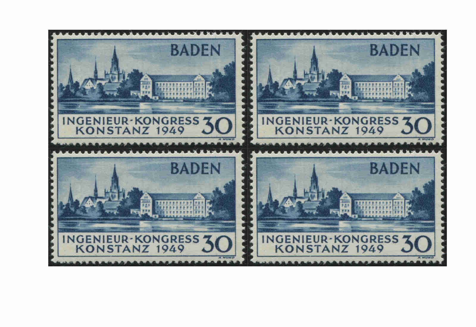 Frz. Zone / Baden Mi.Nr. 46 I ** VB mit Sammler-Service