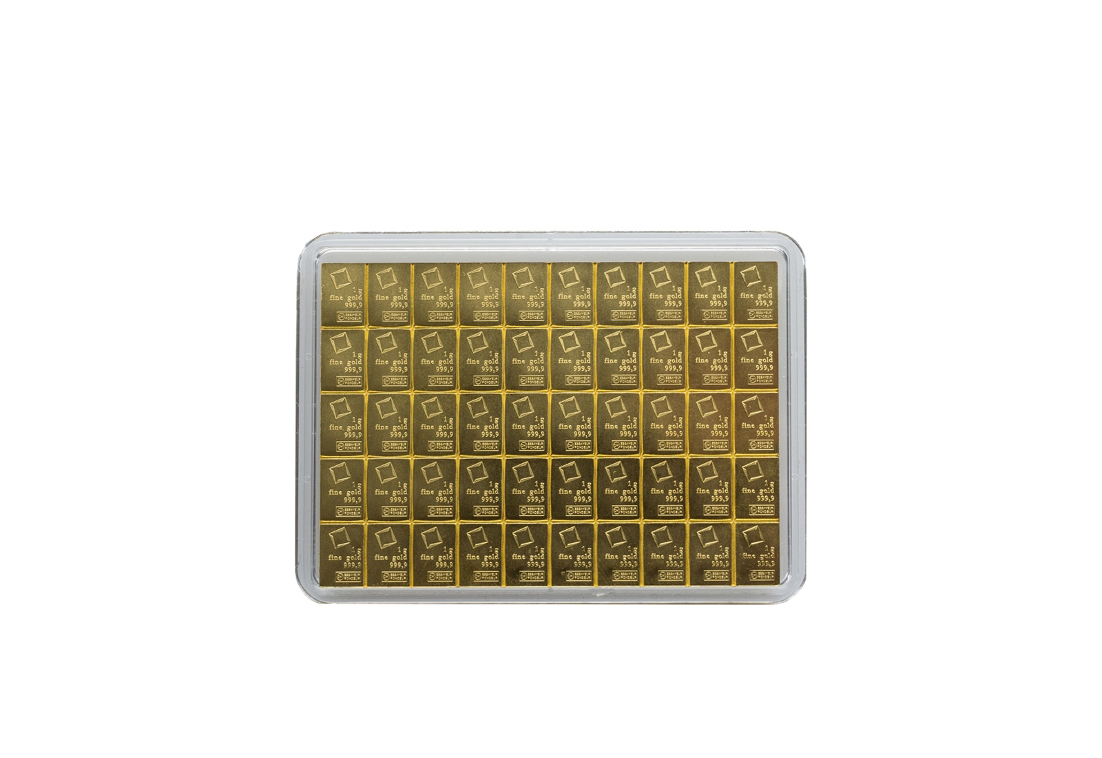 50g Gold Combibar 50x 1g Goldbarrren