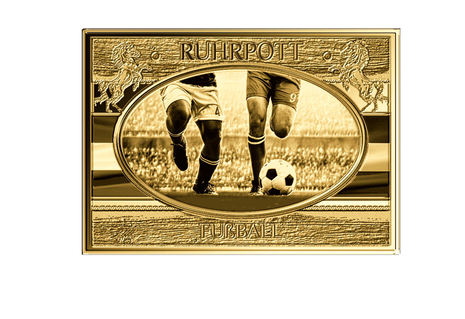Goldbarren Fußball - NRW Ruhrpott 999/1000 Gold