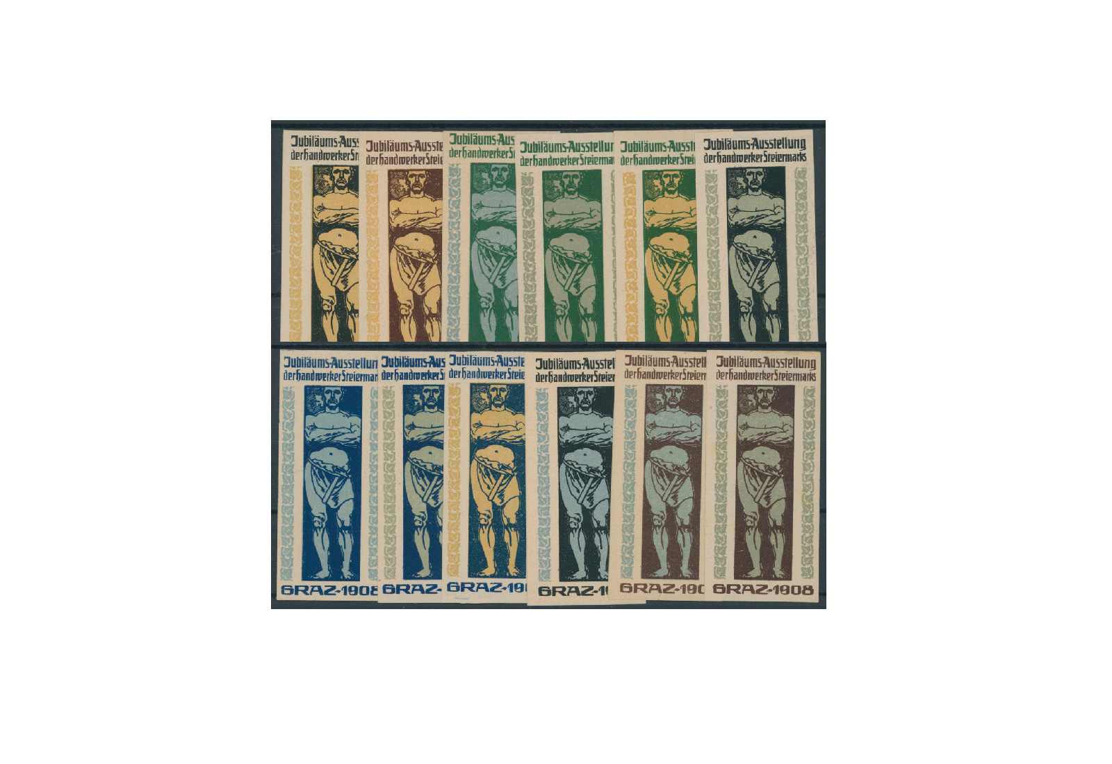 Briefmarken Österreich Jubiläums Ausstellung Grazer Reklamemarke 1908
