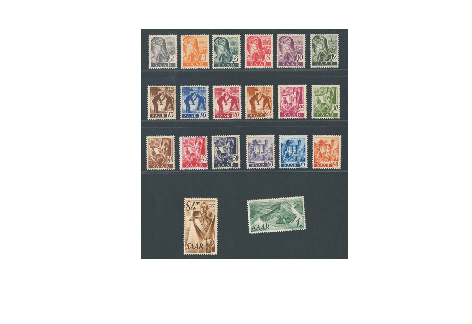 Briefmarke Saar Mi-Nr. 206-25 gestempelt