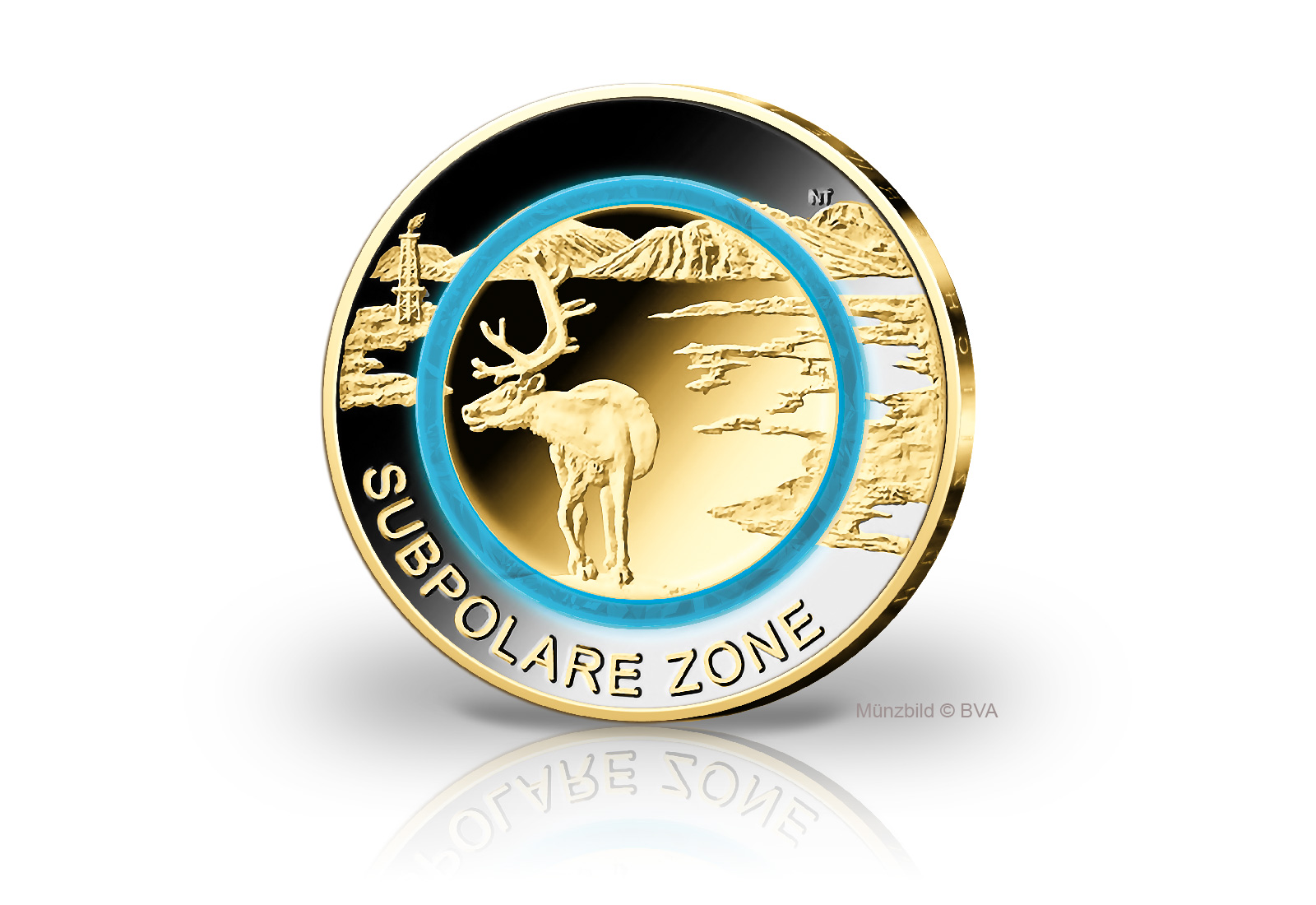 5 Euro 2020 Deutschland Subpolare Zone mit 24 Karat Goldauflage