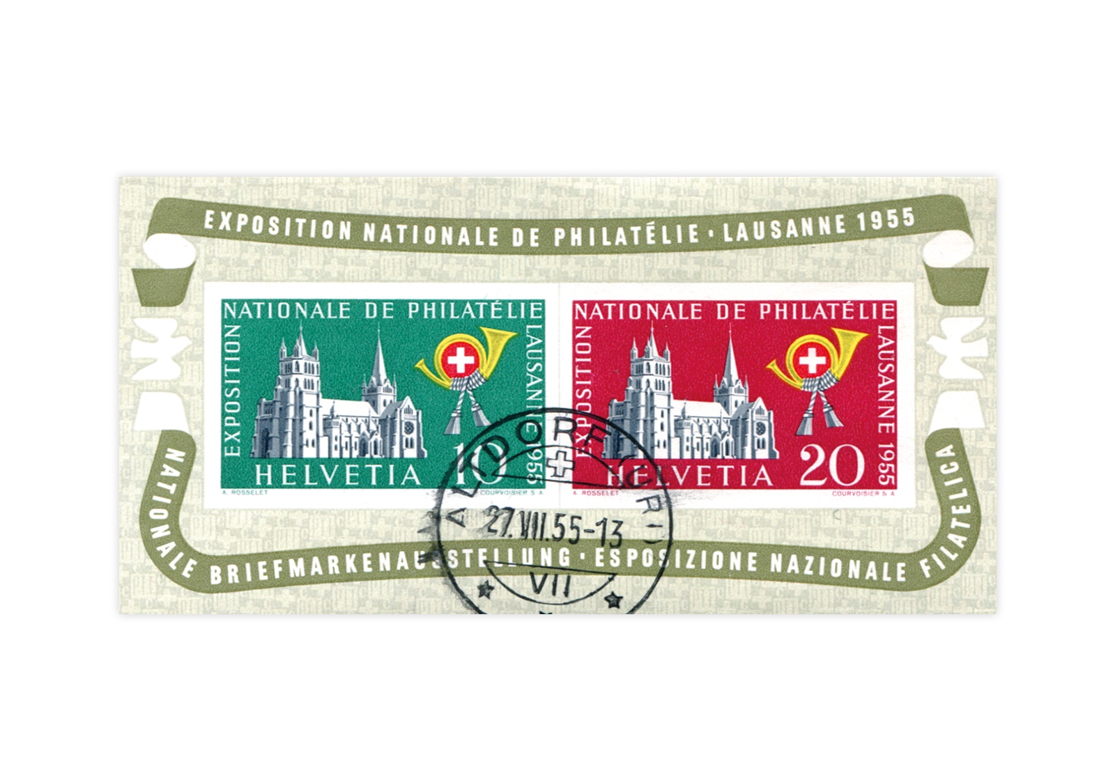 Schweiz Block 15 NABA Lausanne 1955 gestempelt