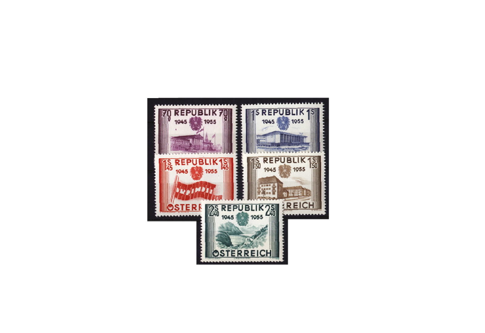 Österreich Frühausgaben Mi.Nr. 1012/1016 postfrisch