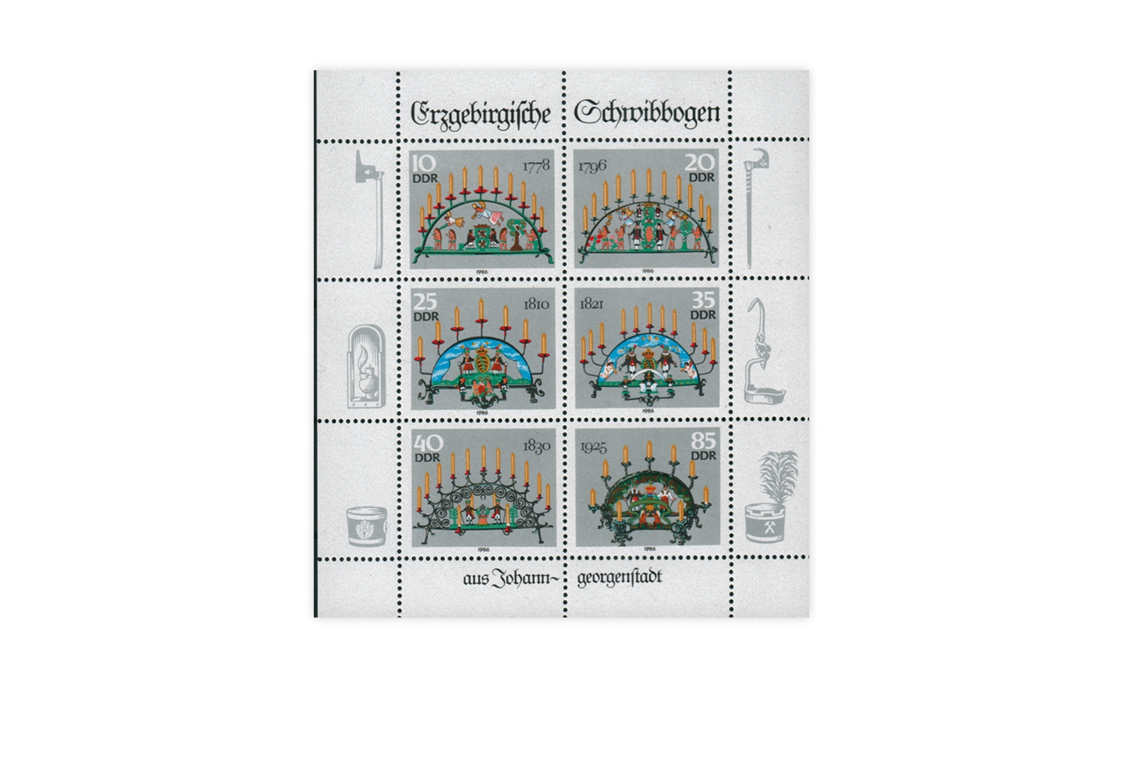 DDR Kleinbogen 1986 Michel Nr. 3057 bis 3062 postfrisch