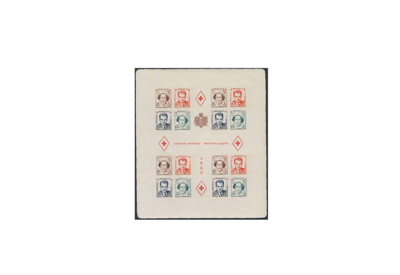 Briefmarken Monaco Rotes Kreuz 1949 Block 3 B postfrisch