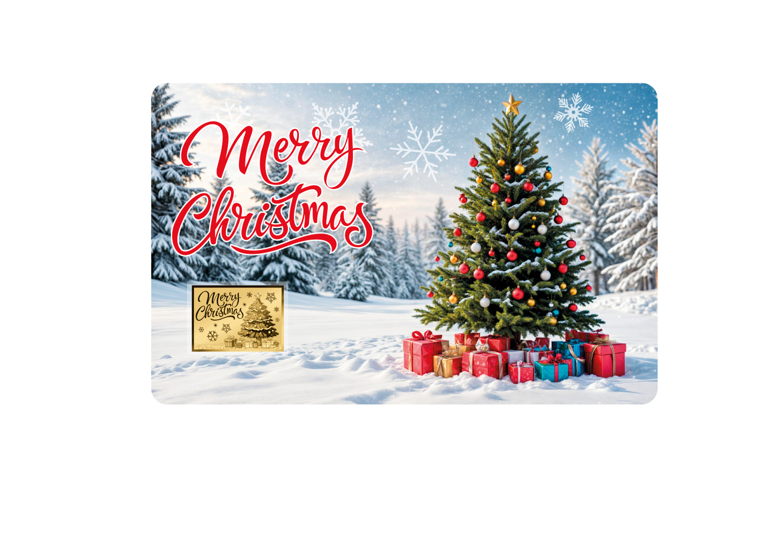 Goldmünze Motiv "Weihnachtsbaum" Coincard 999/1000 Gold Geschenk