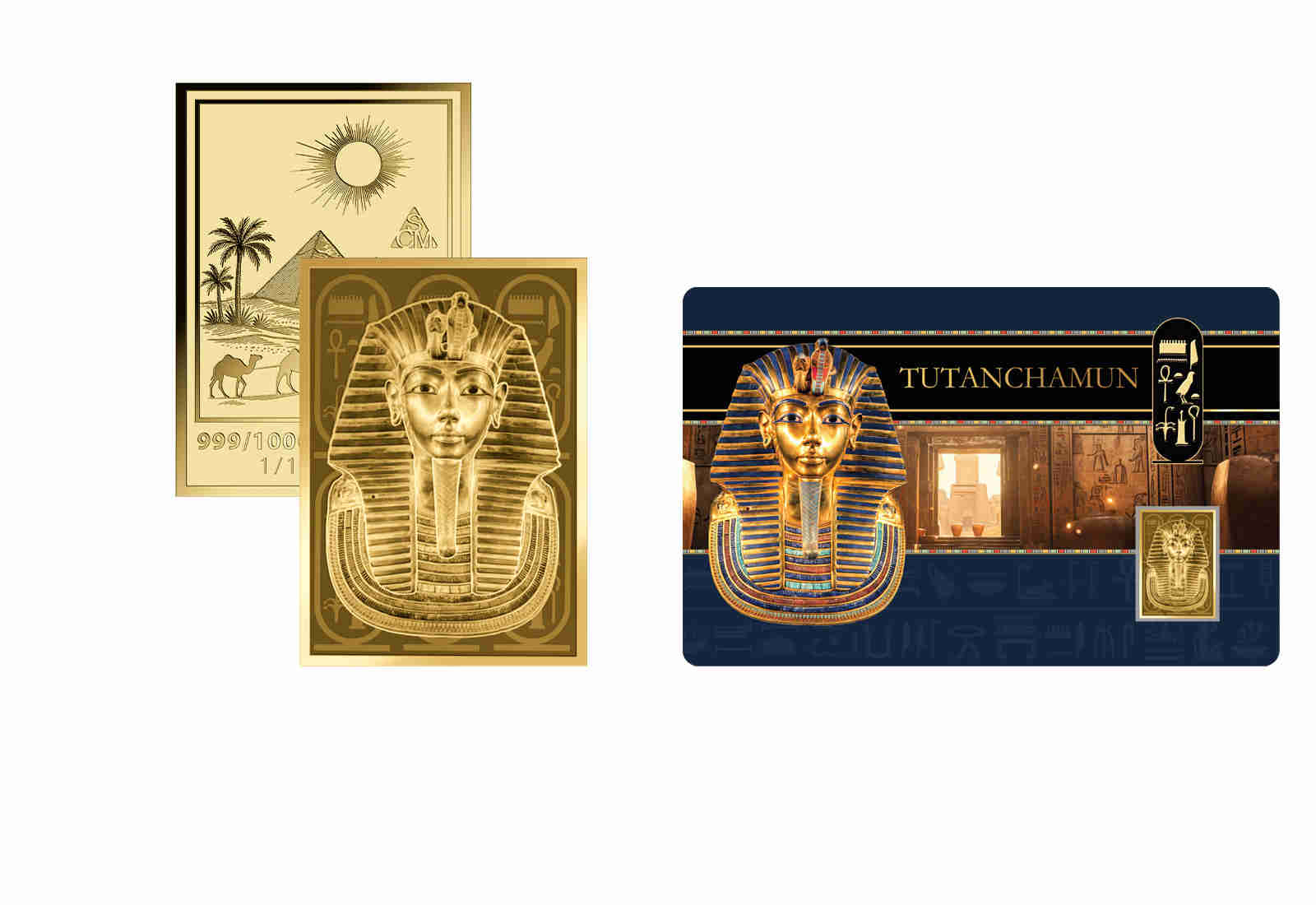 Goldcard Motiv "Tutanchamun" mit 999/1000 Goldausgabe