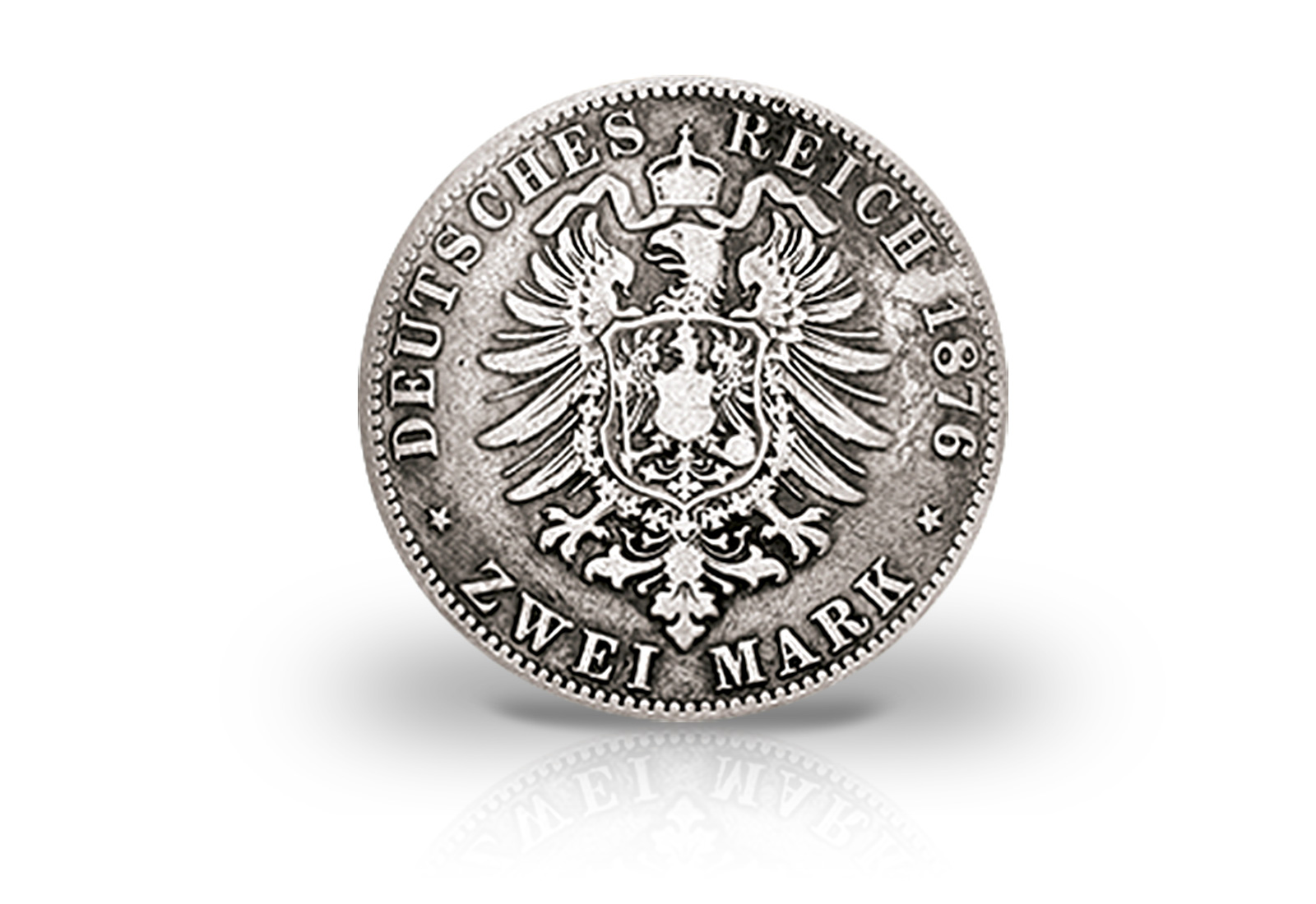2 Mark 1876-1877 Deutsches Kaiserreich Hessen Ludwig III. Jaeger-Nr. 66