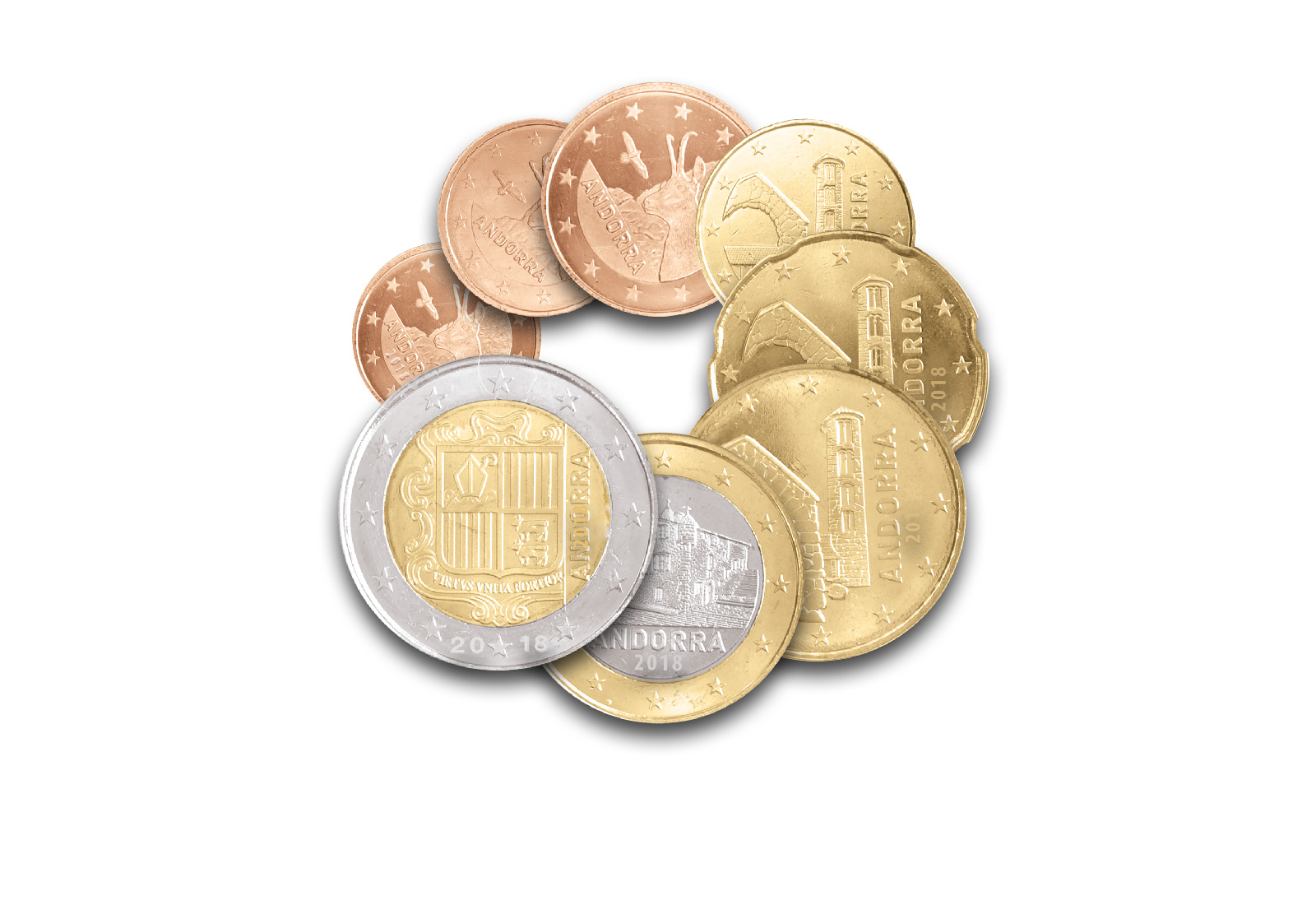 Kursmünzensatz 2018 Andorra st im Blister
