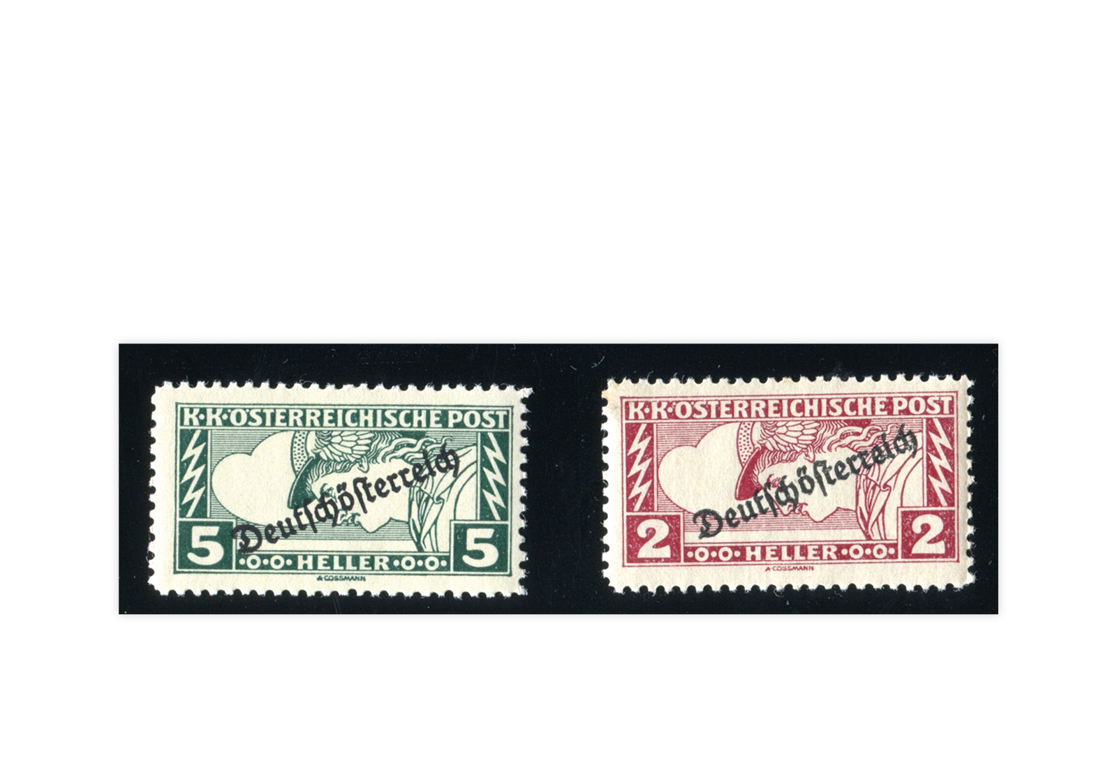 Österreich Mi.Nr. 252/253 gestempelt Merkurkopf 1919