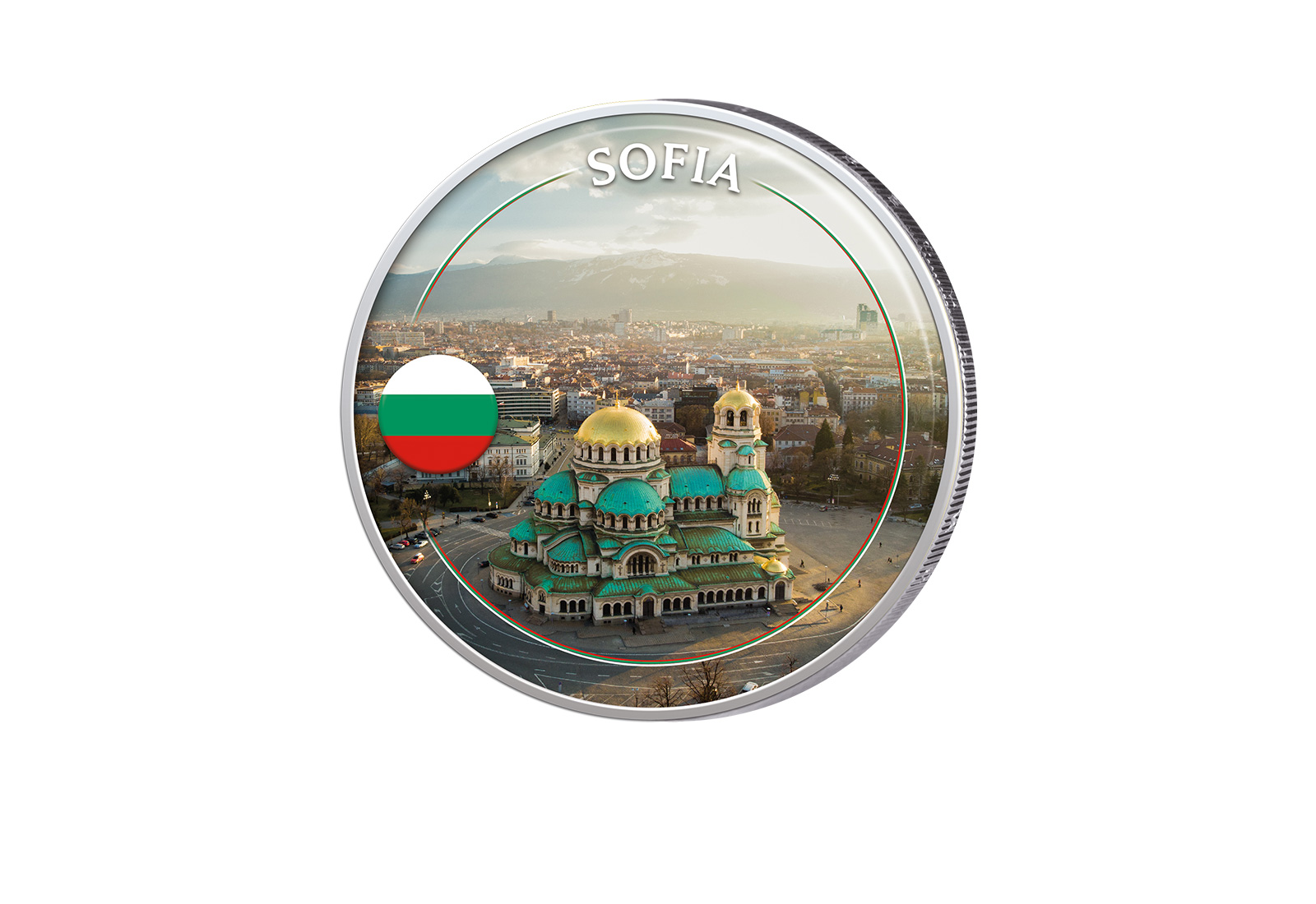 2 Euro mit Farbapplikation Sofia - Bulgarien