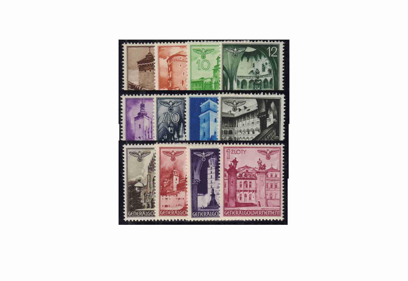 Generalgouvernement Freimarken 1940 Michel Nr. 40/51 postfrisch