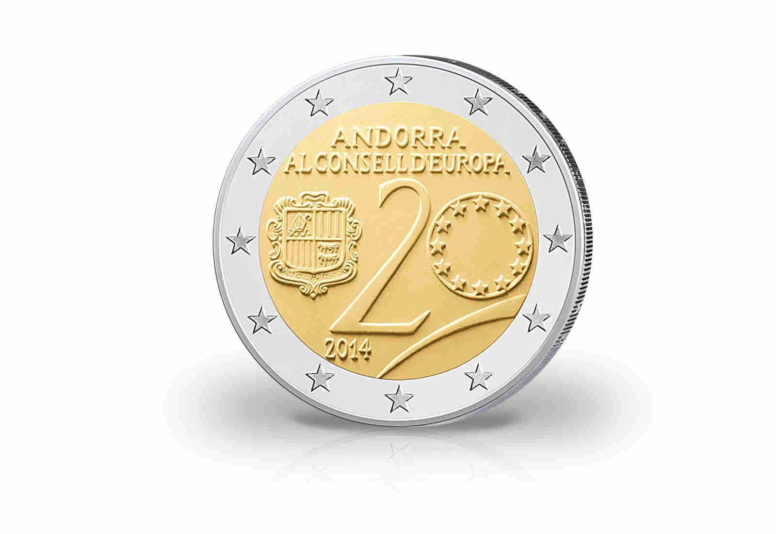 2 Euro 2014 Andorra 20. Jahrestag Europarat st im Blister