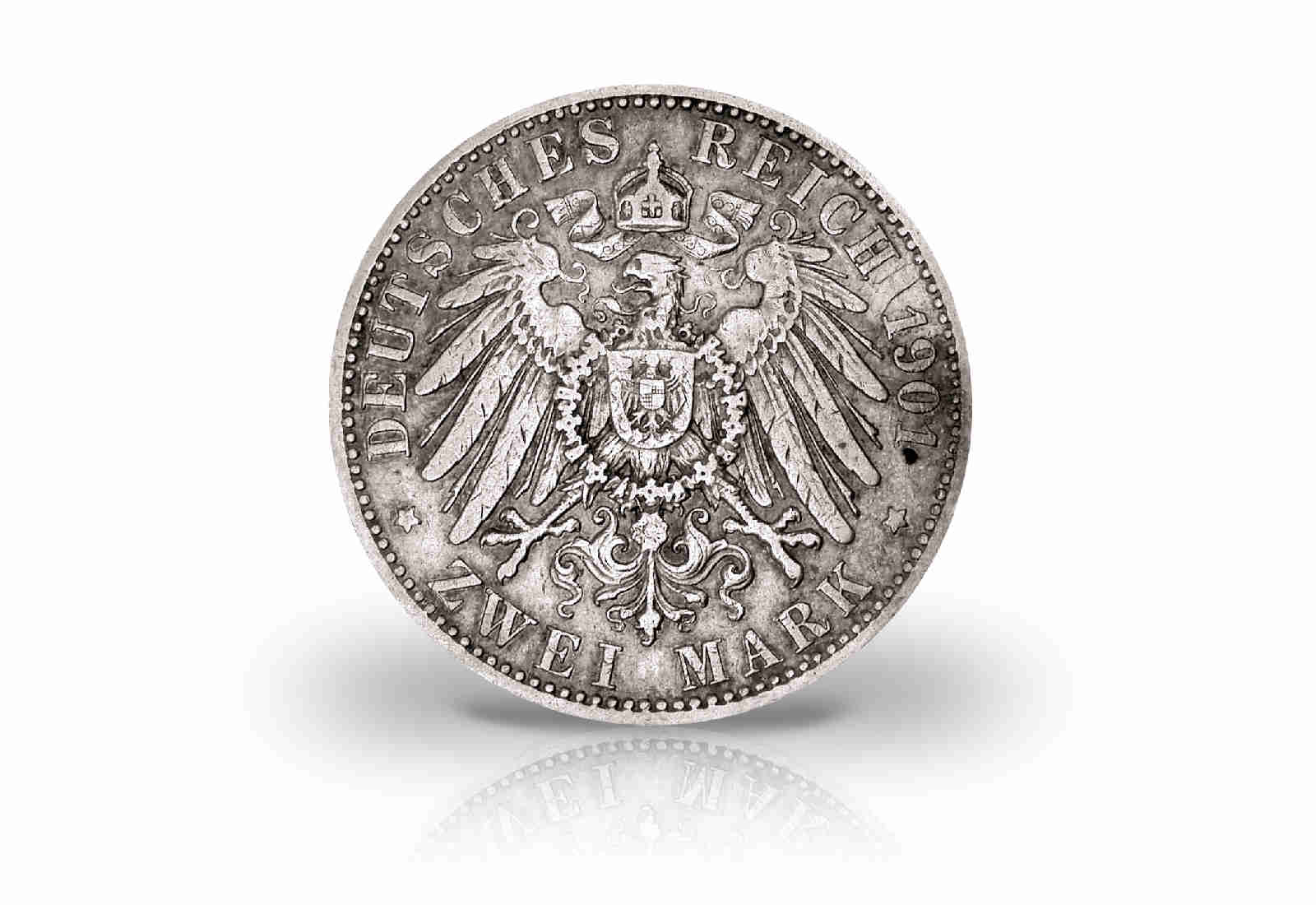Großherzogtum: Mecklenburg -Schwerin 2 Mark 1901 Friedrich Franz IV J. 85
