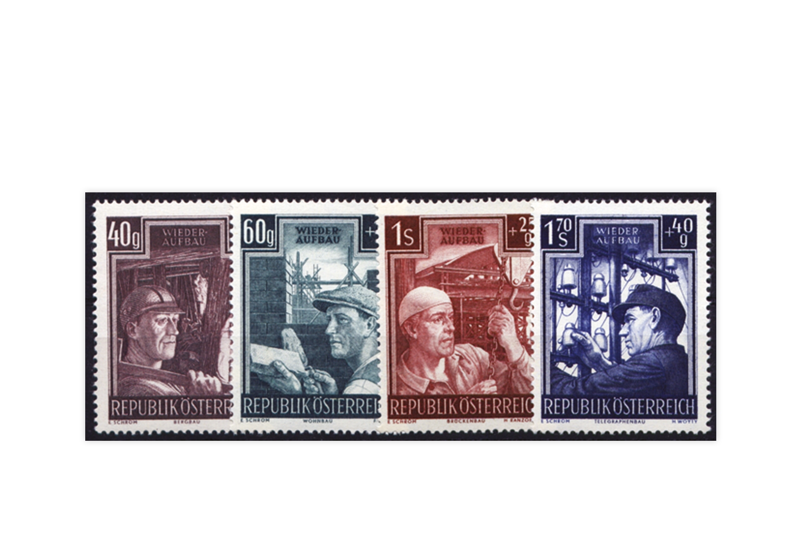 2. Republik Österreich Mi.Nr. 960/963 Falz