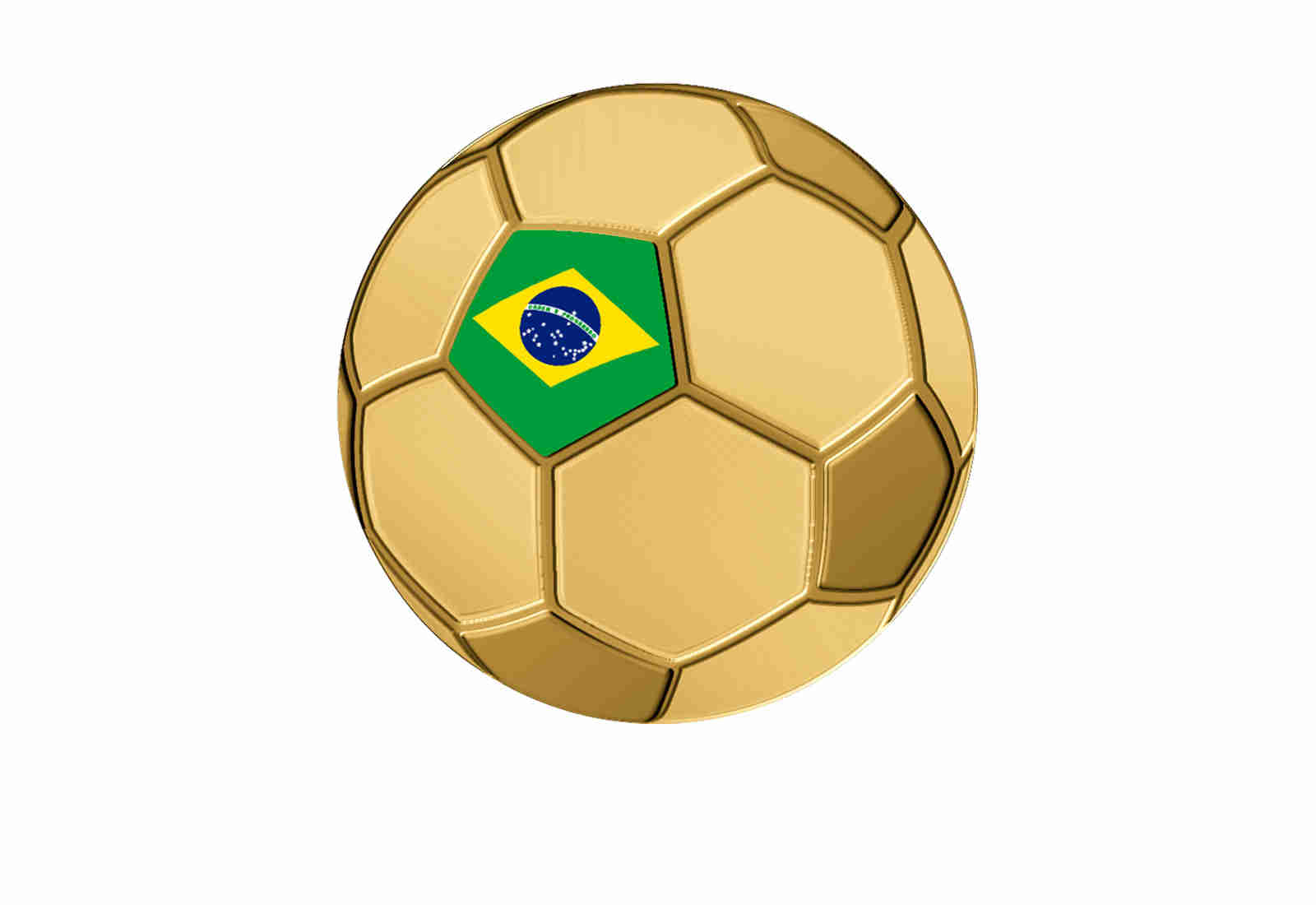 Goldmünze Motiv "Fußball Brasilien" 999/1000 Gold im Geschenketui