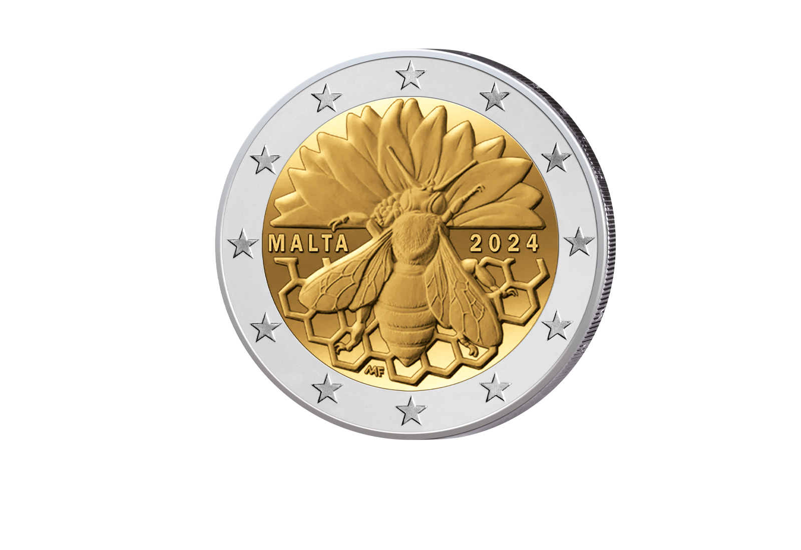 2 Euro 2024 Malta Die maltesische Honigbiene st