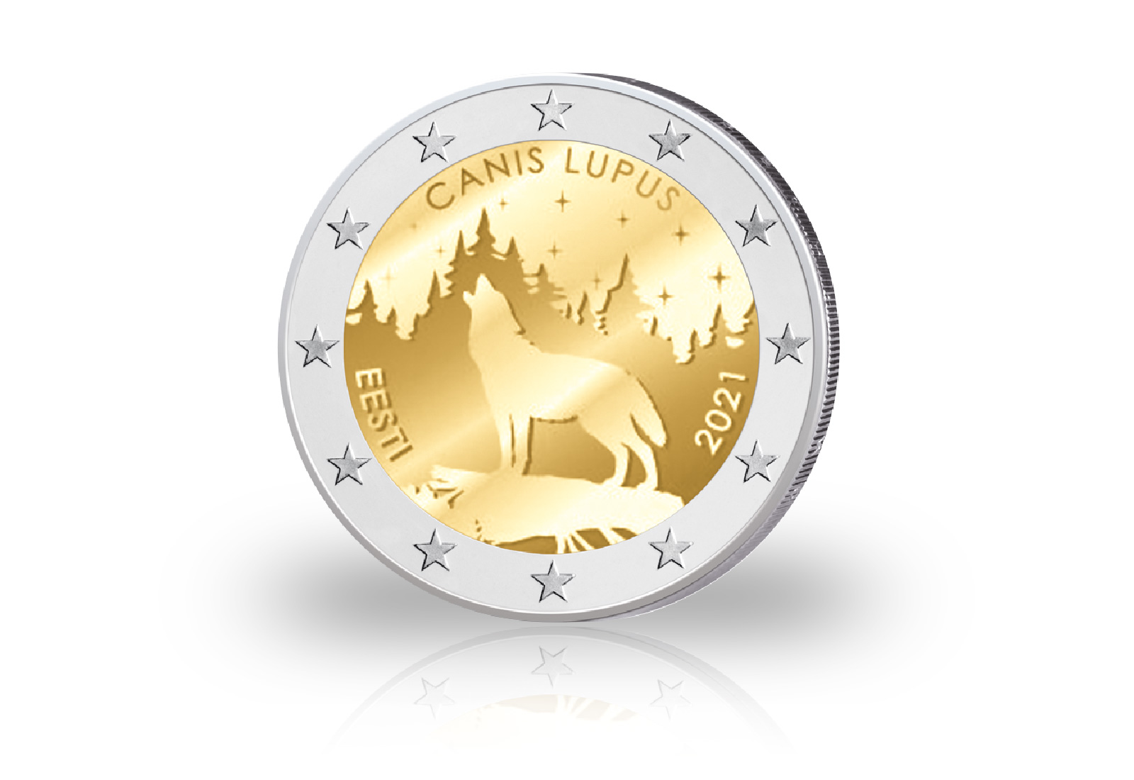 2 Euro 2021 Estland Nationaltier Wolf