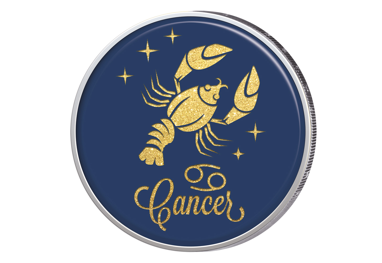 2 Euro mit Farbapplikation Sternzeichen Krebs