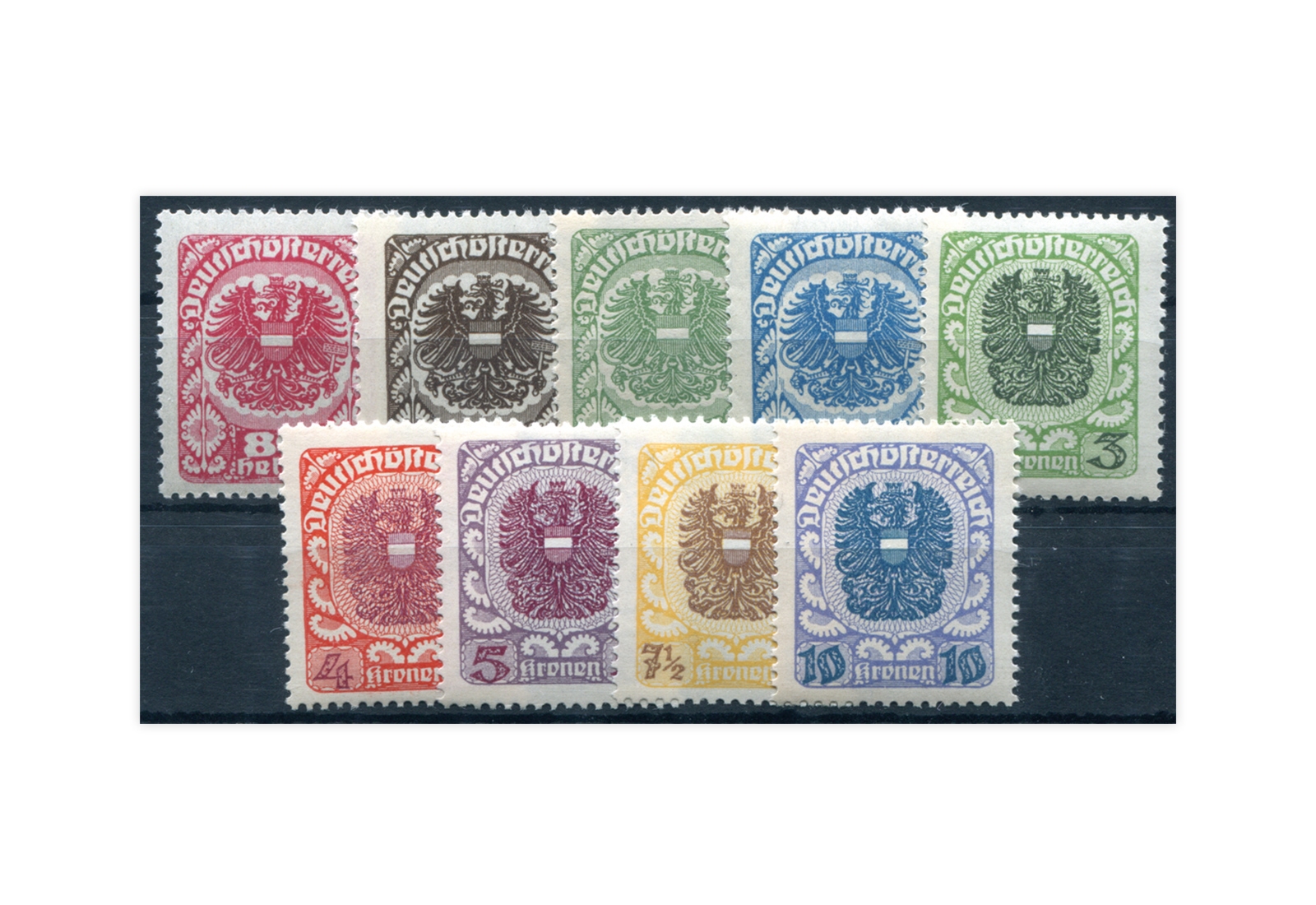 Briefmarken Österreich Wappen 1920/1921 Michel-Nr. 312/320 x postfrisch
