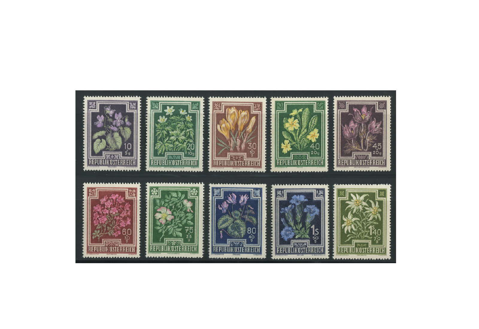Österreich Frühausgaben Michel 868 / 77 postfrisch