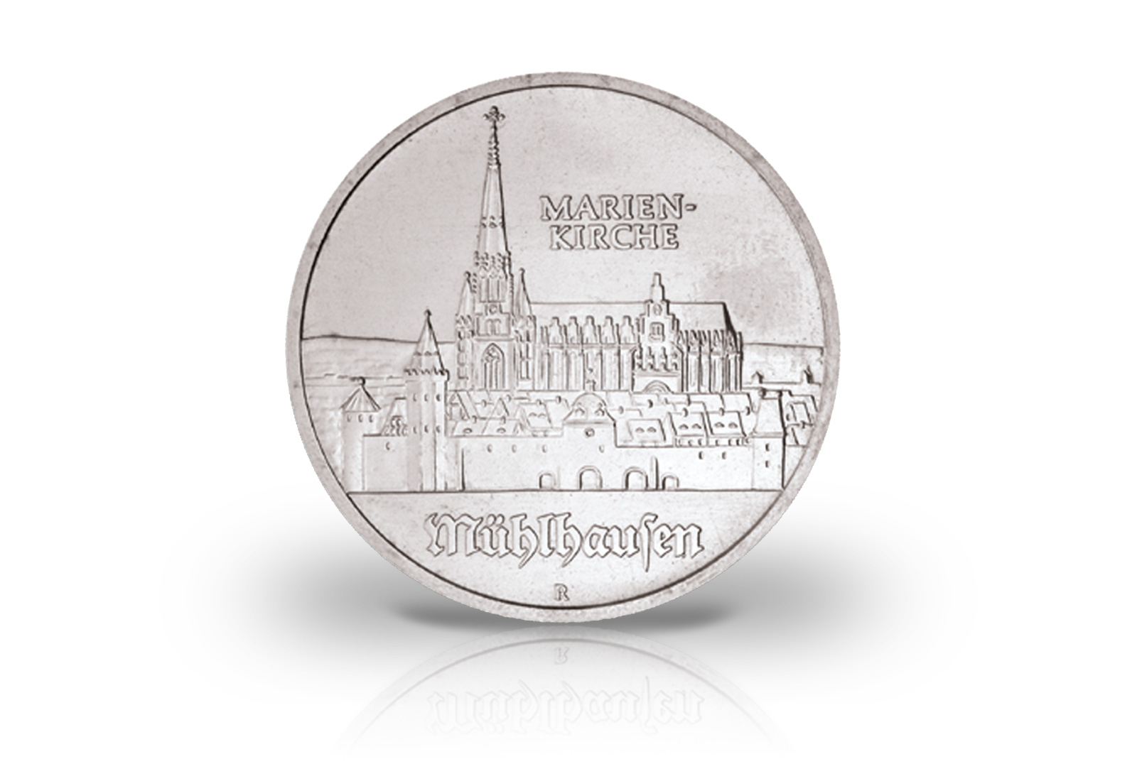 5 Mark Gedenkmünze 1989 DDR Marienkirche in Mühlhausen Jaeger-Nr. 1627