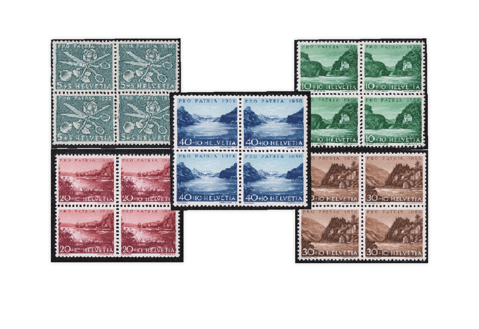 Schweiz Mi.Nr. 627/631 postfrisch VB Pro Patria 1956