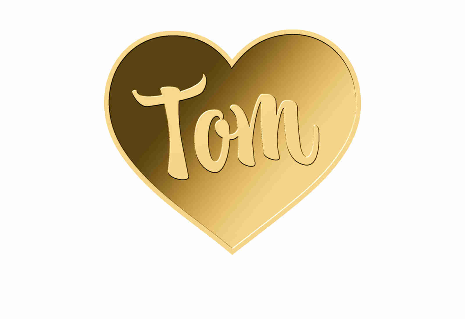Goldmünze Motiv "Herz Tom" 999/1000 Gold im Geschenketui