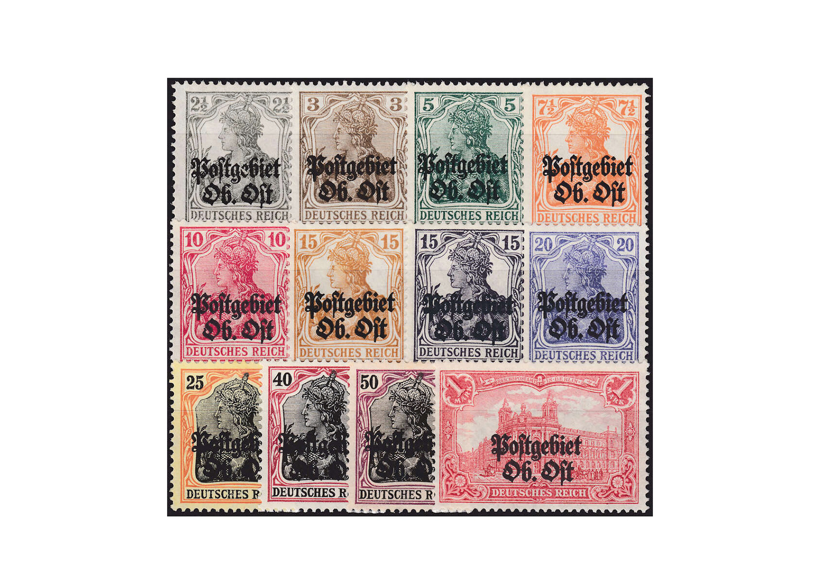 Briefmarken Oberbefehlh.Ost Dt.Besetzung-1.Weltkrieg MiNr.1/12 gest