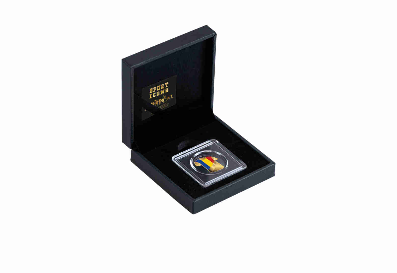 Goldmünze Motiv "Trikot Rumänien" im Geschenketui