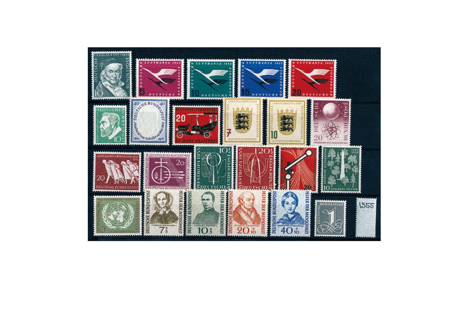 BRD Briefmarken 1955 Jahrgangsatz postfrisch