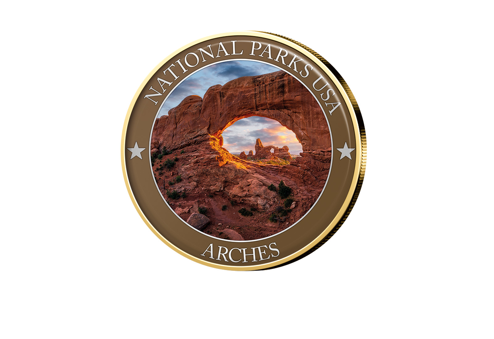 1/2 Dollar USA Arches Serie National Parks USA mit Farbapplikation