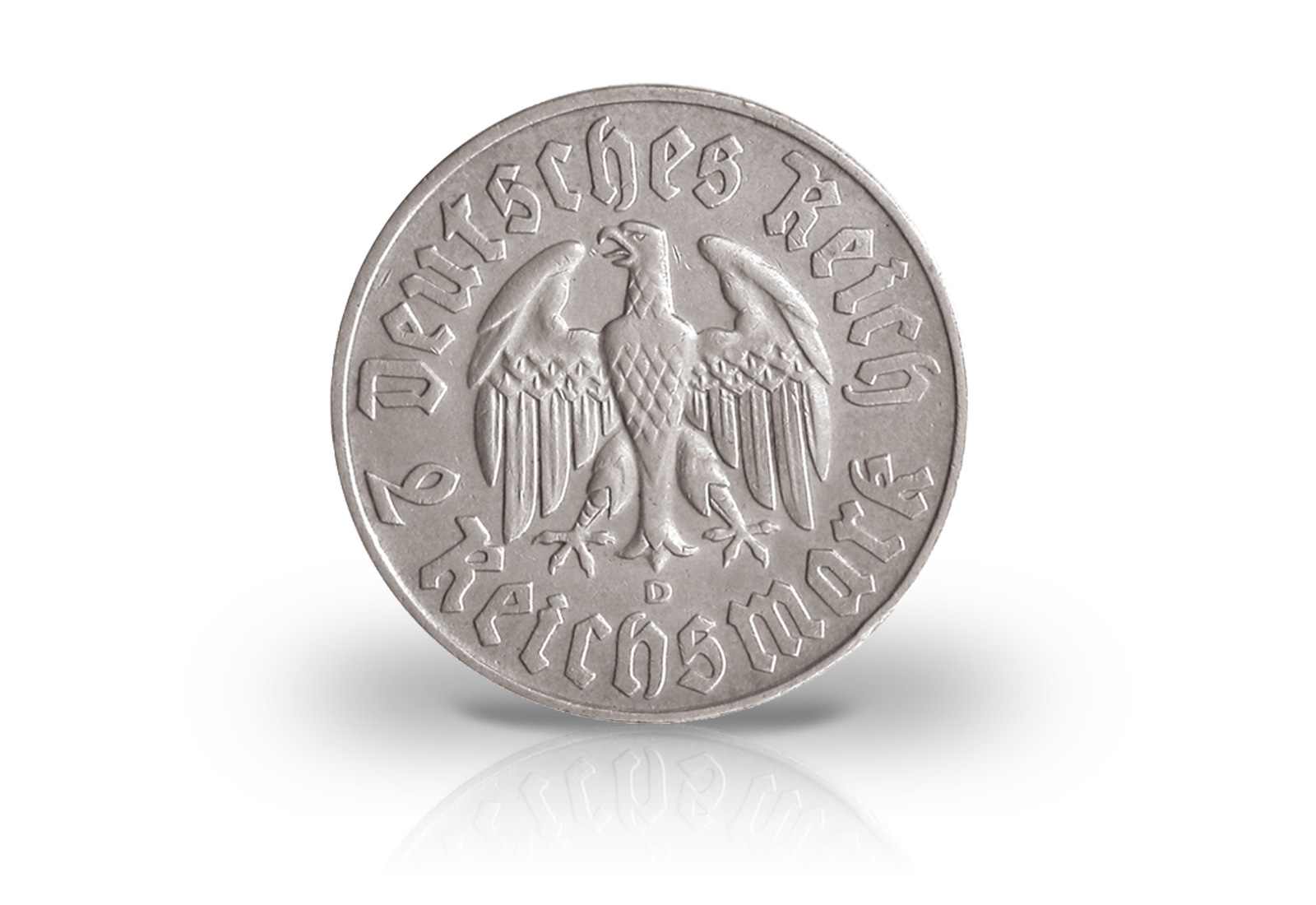 2 Reichsmark 1933 Drittes Reich Martin Luther Prägestätte F Jaeger-Nr. 352